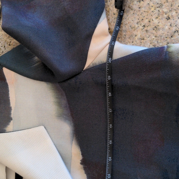 Lafayette 148 NY Swing Jacket in Abstract Watercolor Earth Tone Pattern Sz Small - Picture 12 of 15